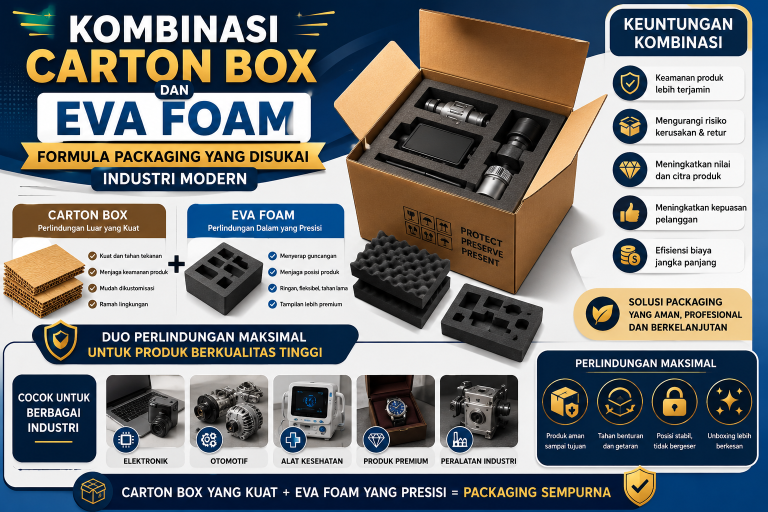 Read more about the article Kombinasi Carton Box dan EVA Foam: Formula Packaging yang Disukai Industri Modern