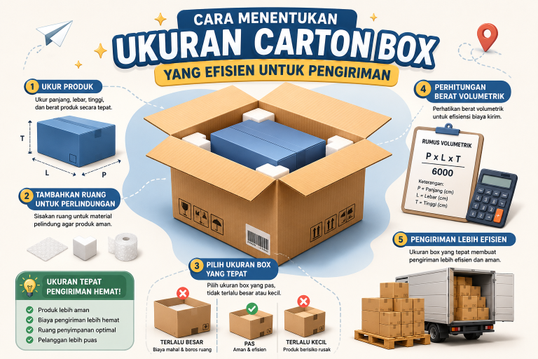 Read more about the article Cara Menentukan Ukuran Carton Box yang Efisien untuk Pengiriman