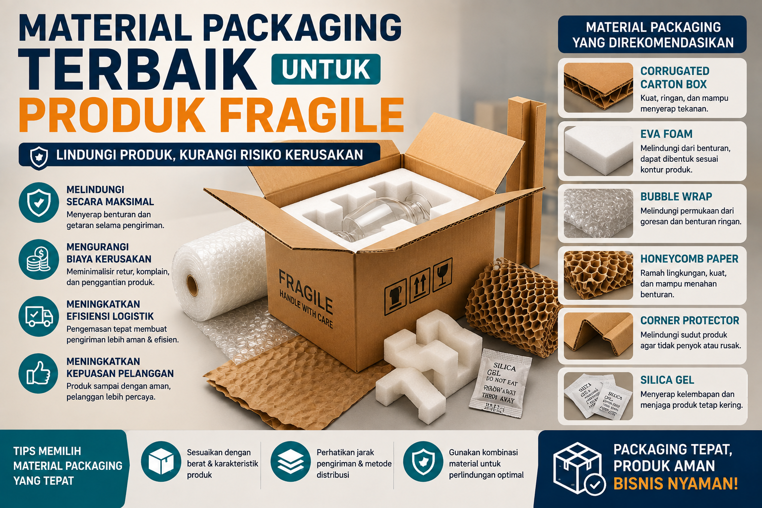 Read more about the article Material Packaging Terbaik untuk Produk Fragile dan Elektronik: Lindungi Produk, Kurangi Risiko Kerusakan
